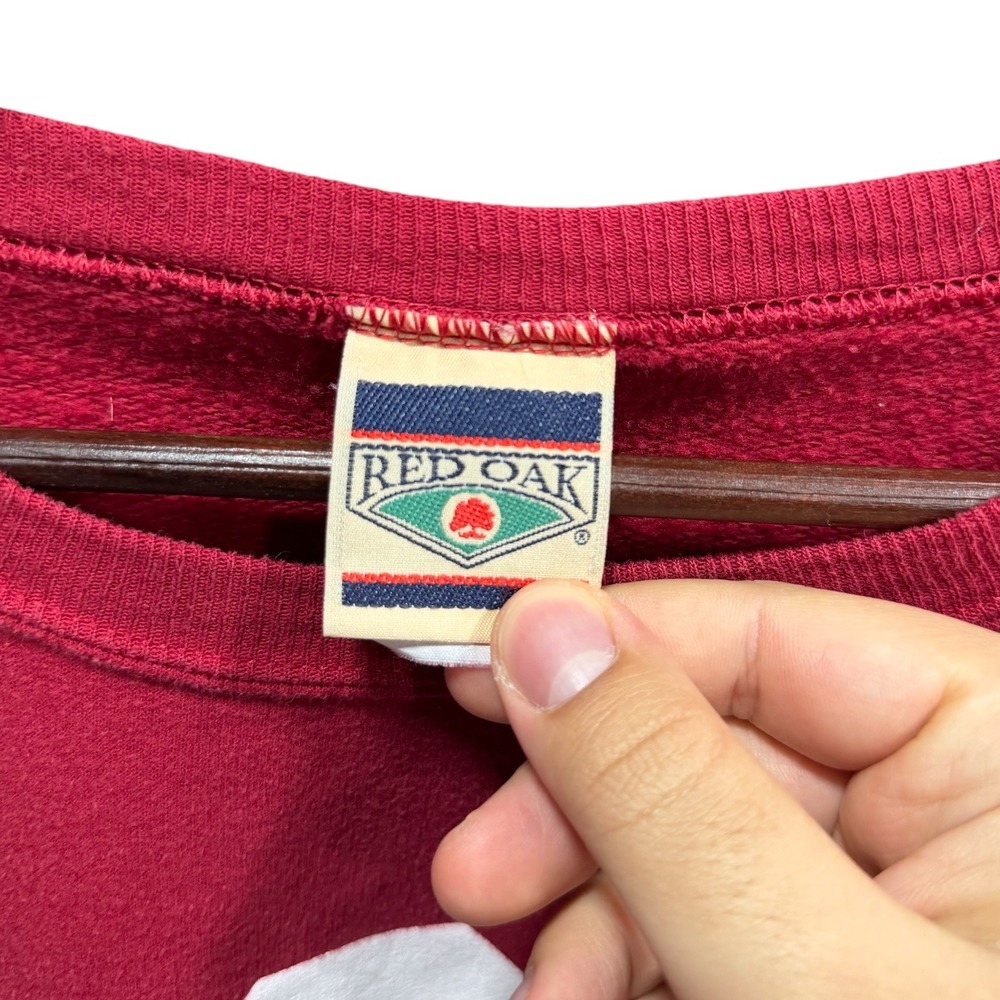 Vintage 90s Red Oak Oklahoma Sooners Sweatshirt Mens XL XXL Red Crewneck OU - Picture 4 of 7